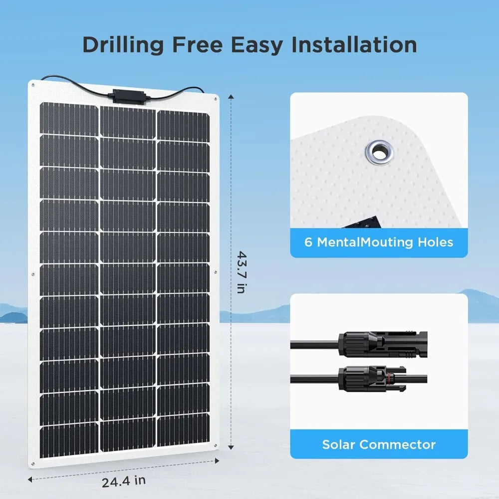 High Efficiency 400W Flexible Solar Panel Kit with 4x100W Modules and Portable Design