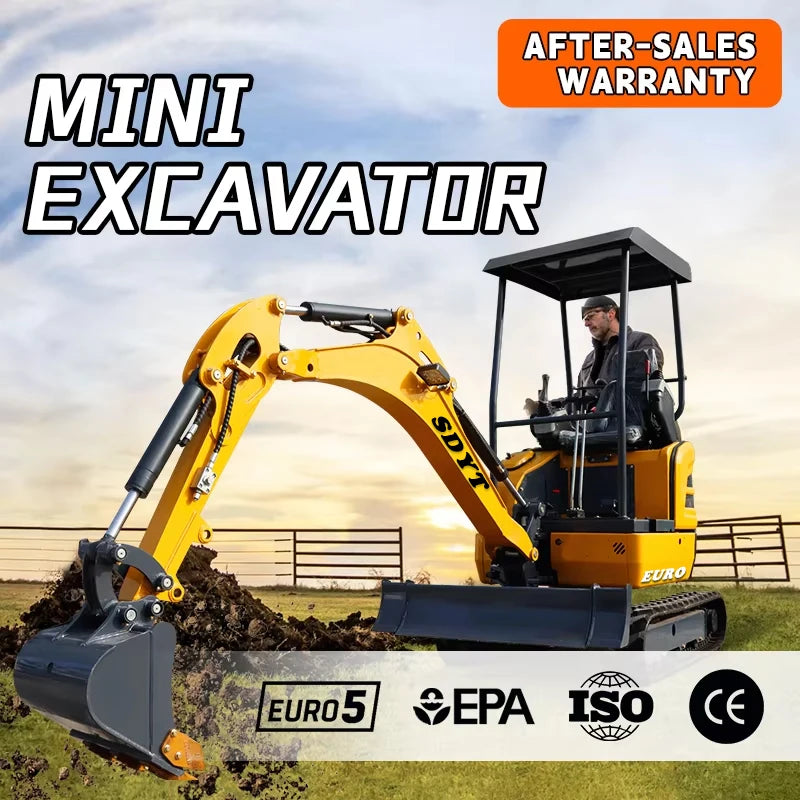 Factory Price 1.2 Ton Small Excavator Euro 5 EPA Engine