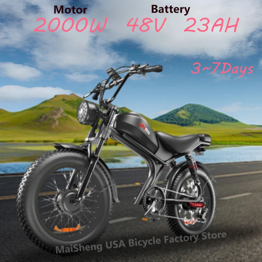 Ebike C93 2000W 48V 23AH Battery 20 Inch Off Road Tires