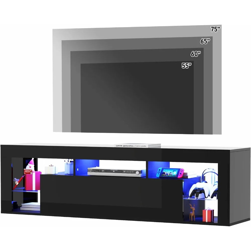 63 Inch Floating High Gloss LED TV Stand for 75 Inch TVs