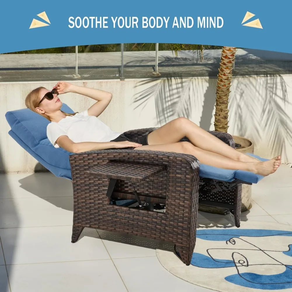 Upgraded Outdoor Recliner Chair with Adjustable Footrest