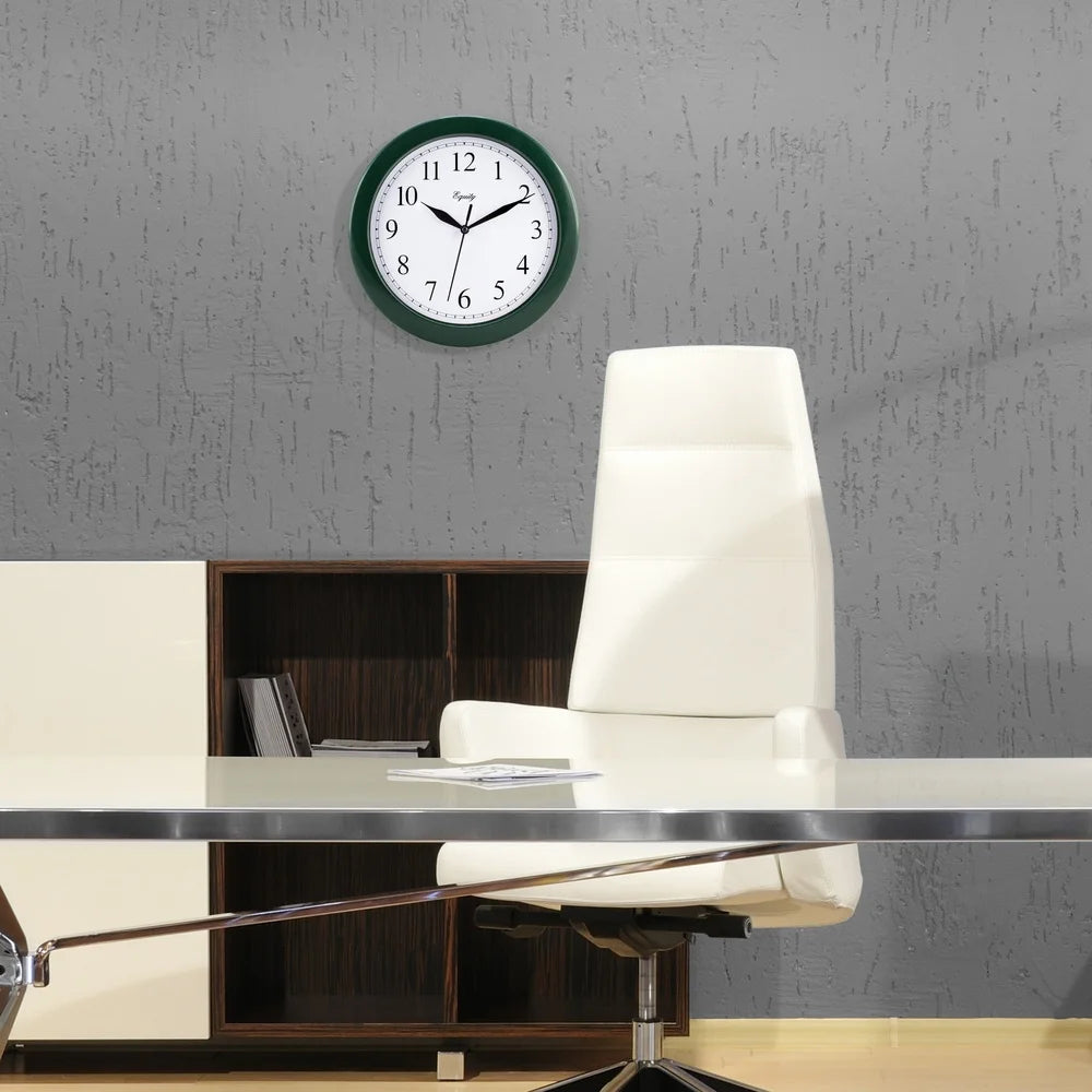 10 Inch Green Quartz Wall Clock With Arabic Numbers Battery Operated