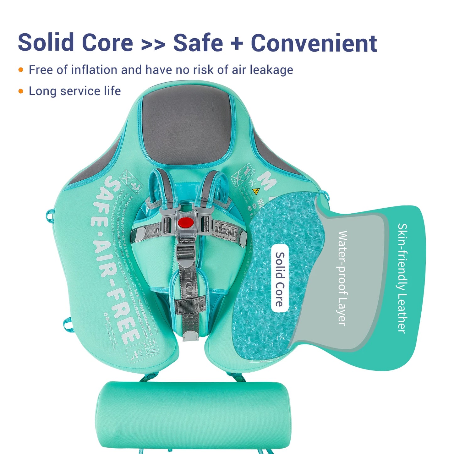 Mambobaby Baby Float with Sunshade and Crotch Strap