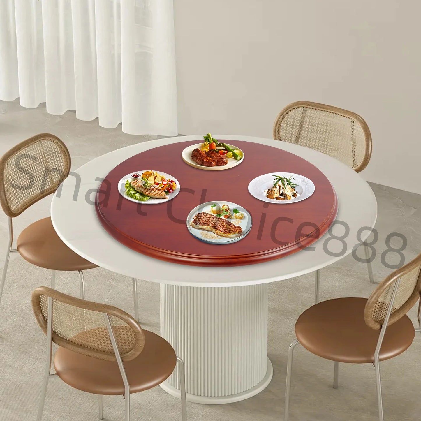 70cm Wood Lazy Susan Round Dining Table Spinner Organizer