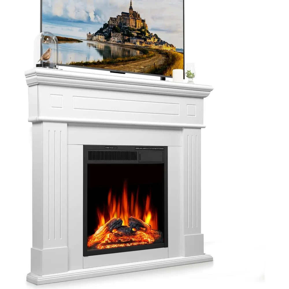 XMSJ Corner Electric Fireplace With Mantel And Remote Control