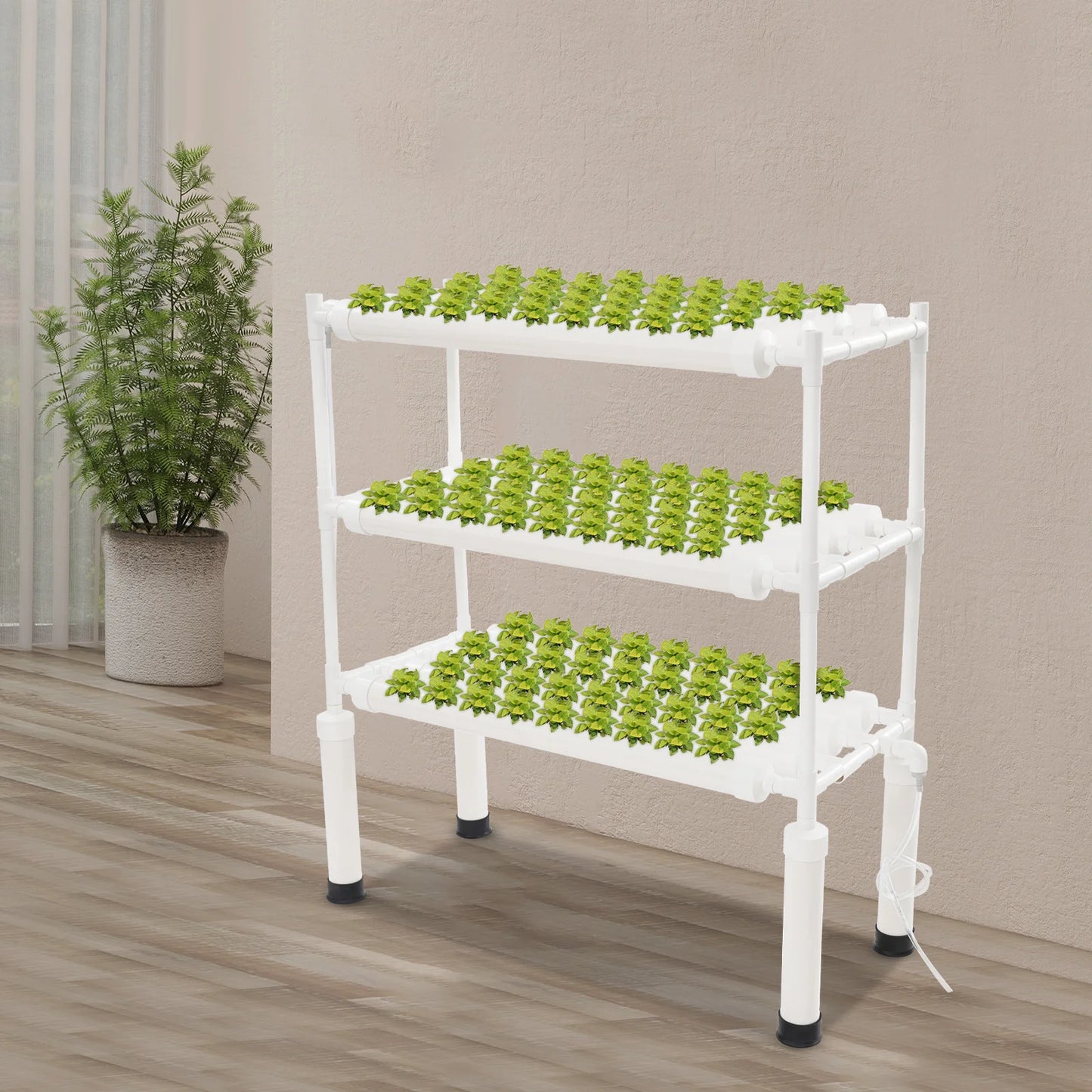 Hign-concerned 3 Tier 108 Hole Vertical Hydroponic Grow Rack