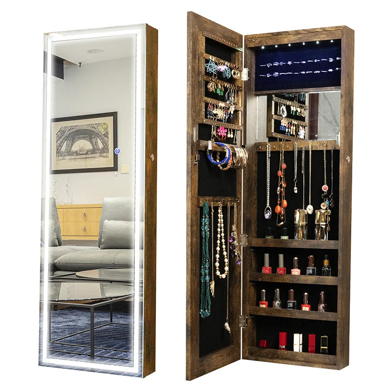Jewelry Organizer With LED Lights Full Length Mirror