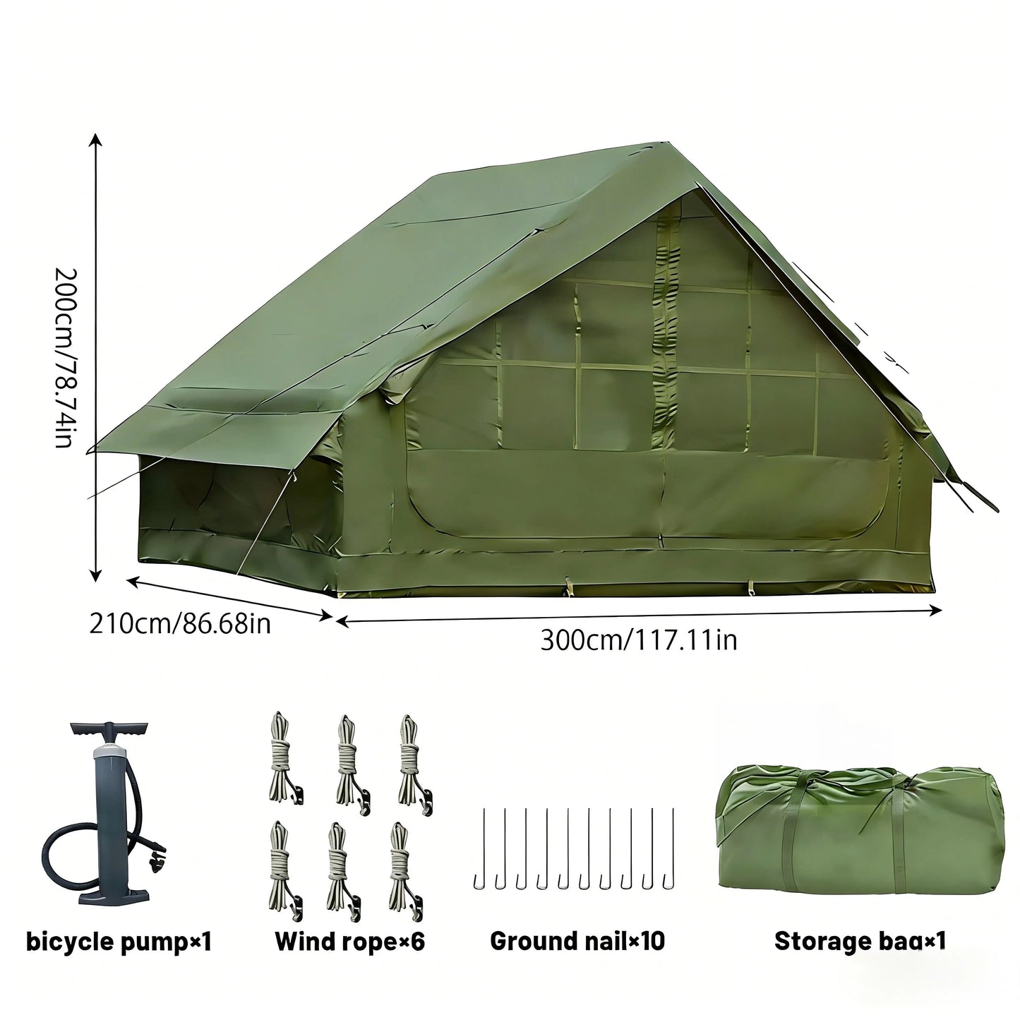 Pakicetus Inflatable Tent With Skylight Quick Setup Pump
