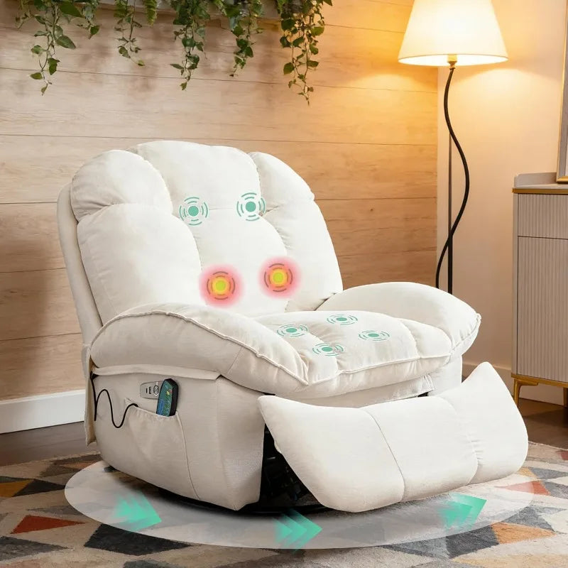 Power Recliner Chair With Massage And Heat For Adults