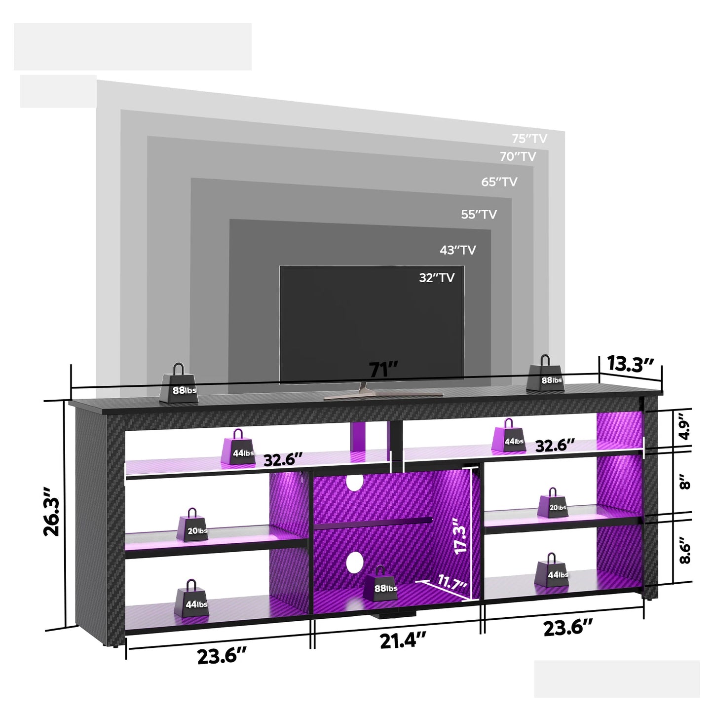 NOST And HOST LED TV Stand With Storage
