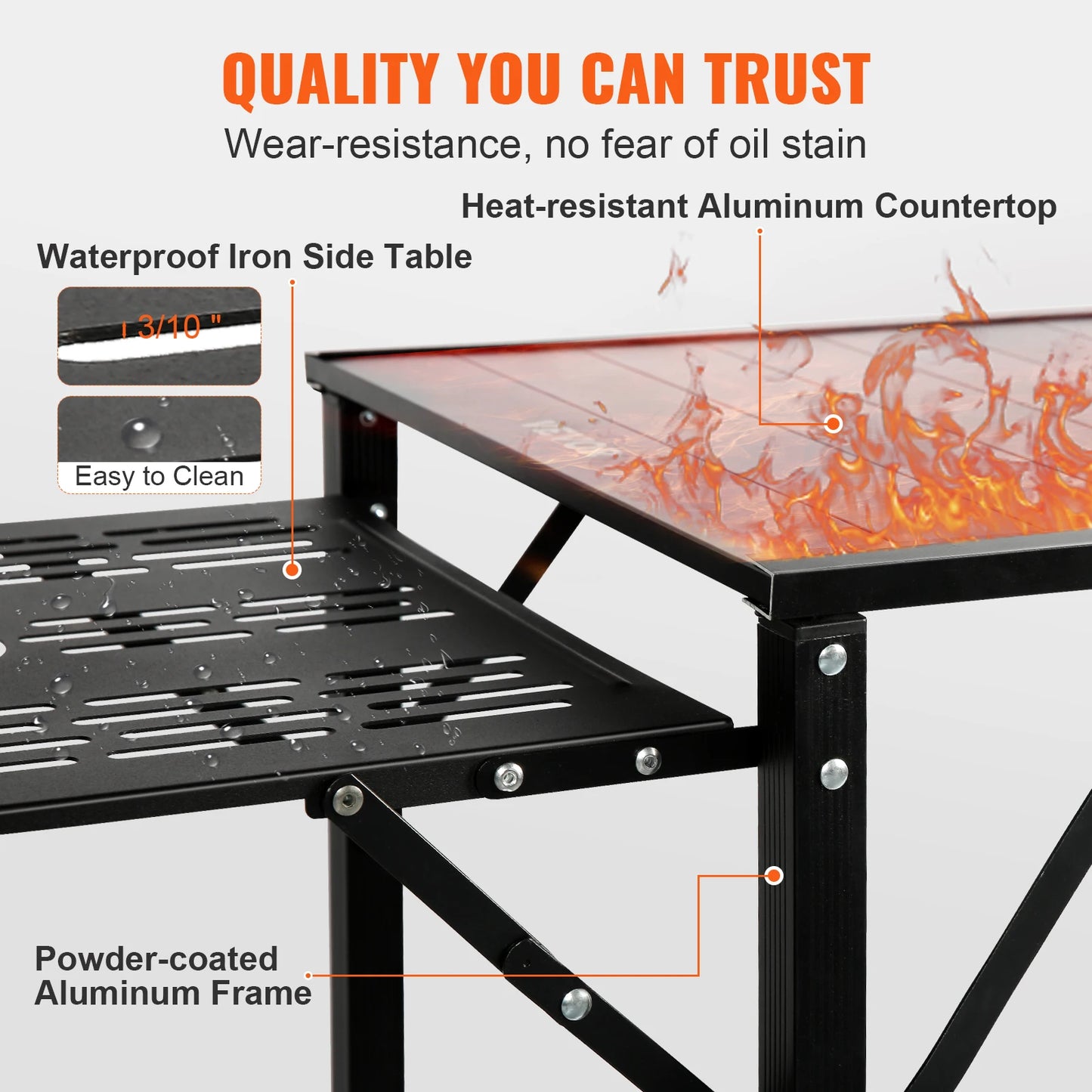 SucceBuy Camping Kitchen Table Foldable Portable Cook Station