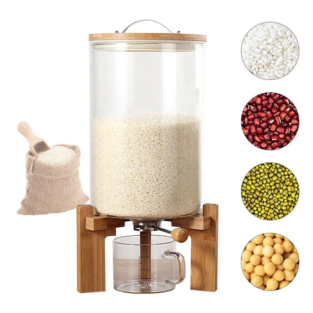 Hign-concerned Glass Rice Dispenser And Cereal Storage Container For Kitchen