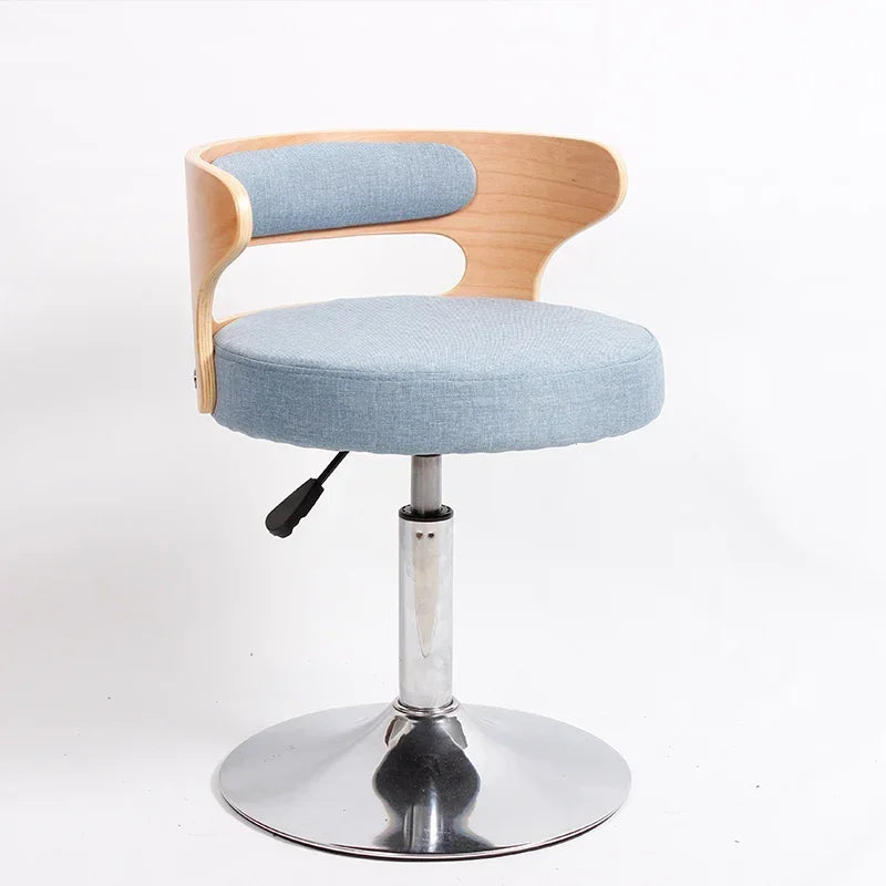 Modern Front Desk High Chair Solid Wood Bar Stool Swivel