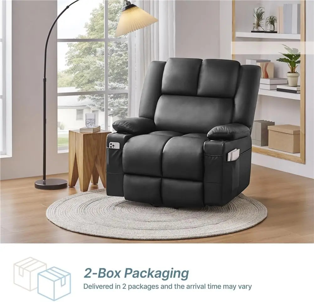 Power Lift Recliner Chair PU Leather Massage With USB Heat