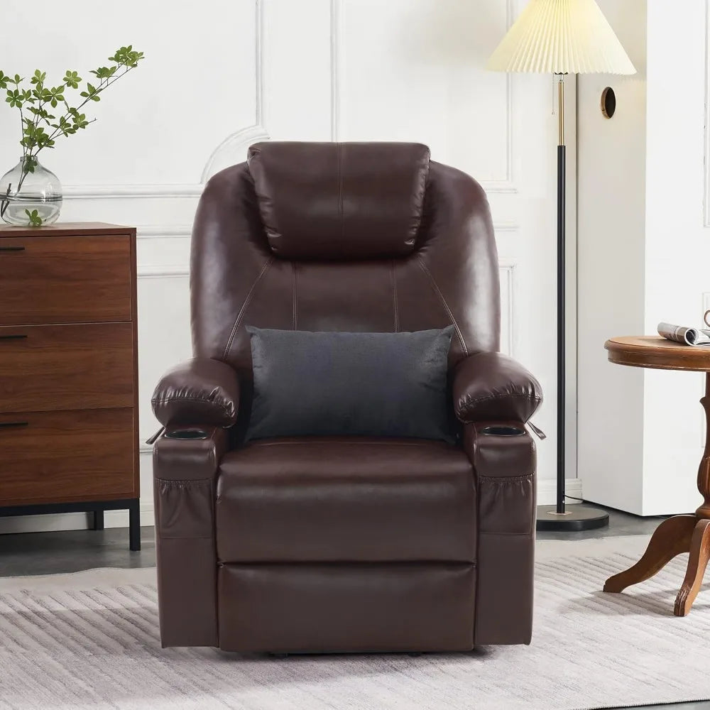 Dual Motor Lift Recliner Chair Lay Flat Massage And Heat