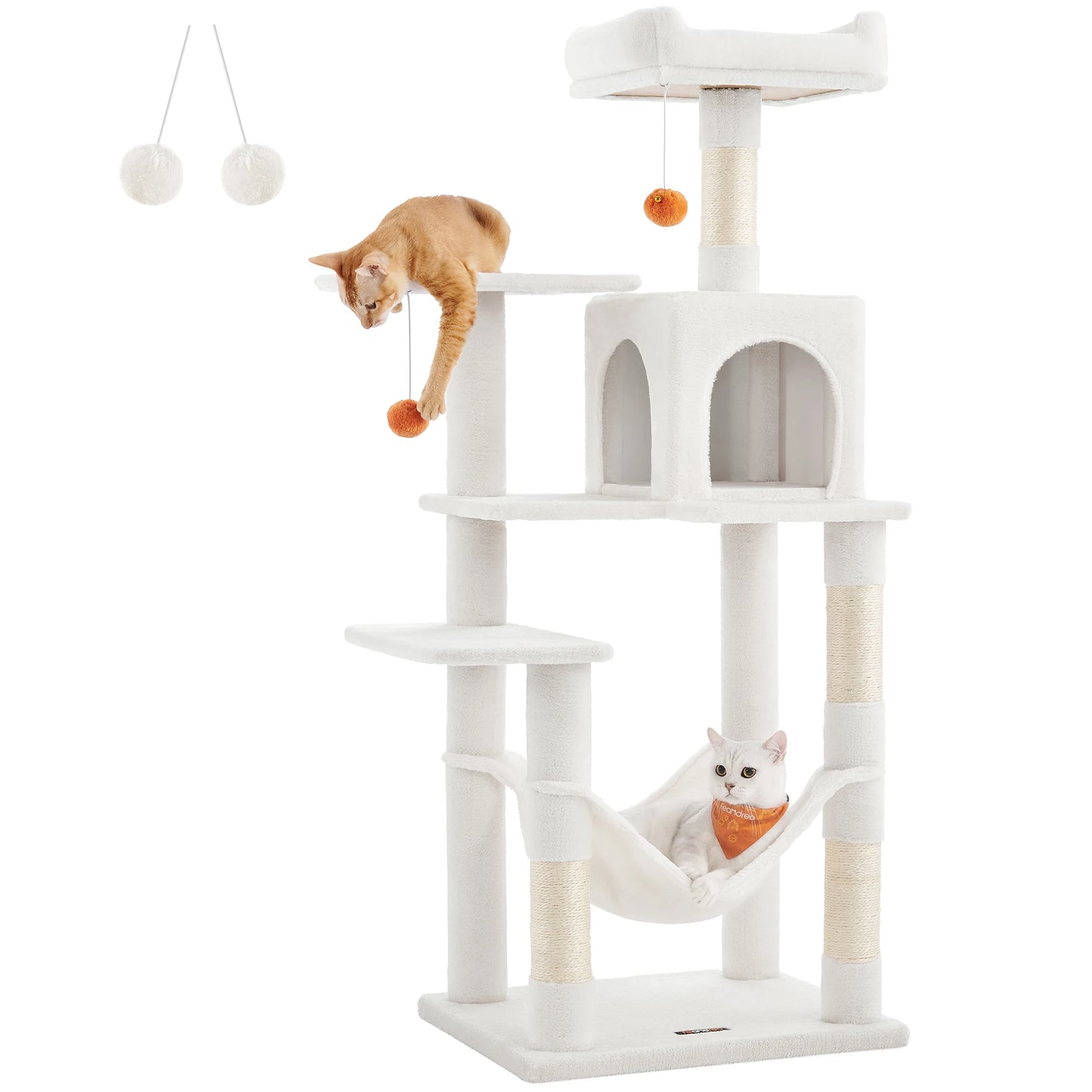 Feandrea 56 Inch Multi-Level Cat Tree with Scratching Posts