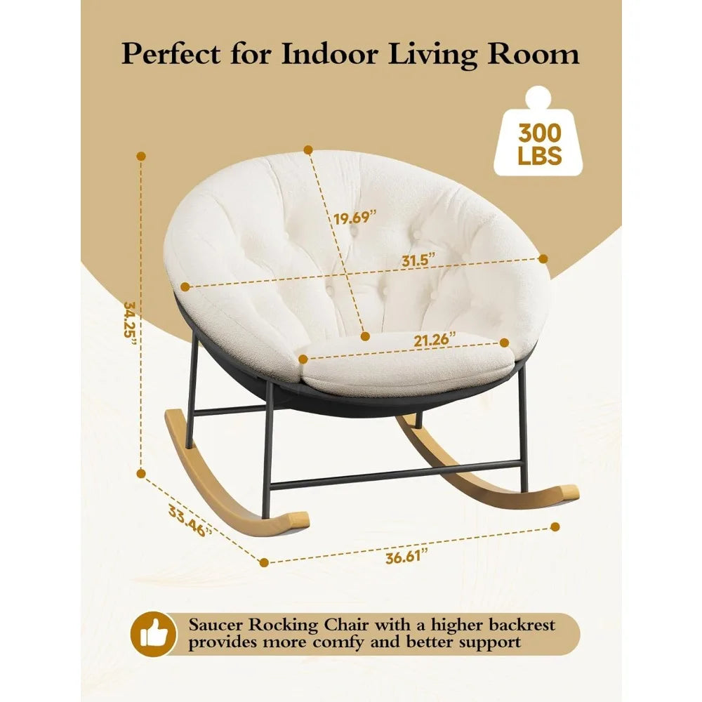Modern Upholstered Nursery Rocking Chair for Baby’s Comfort and Gliding