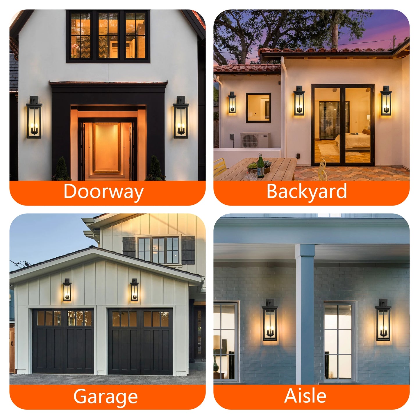 ARLGSITE Outdoor Wall Lantern With Dusk To Dawn Sensor Glass