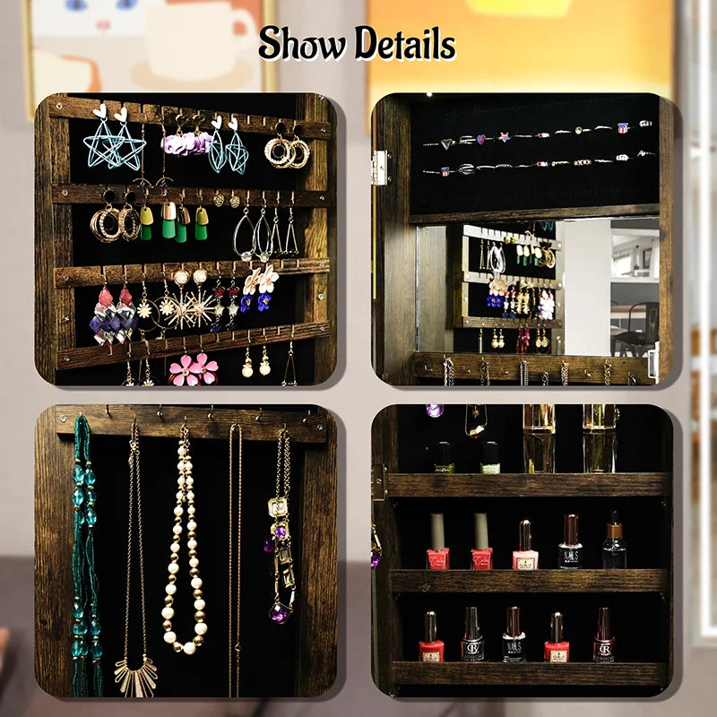 Jewelry Organizer With LED Lights Full Length Mirror