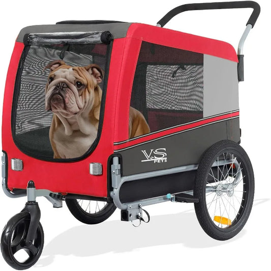 XMSJ Dog Bike Trailer Stroller For Large And Small Dogs