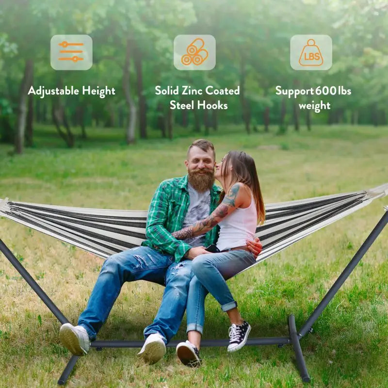 Gyroor Adjustable Stand Hammock 600lb Capacity Outdoor Bed With Storage