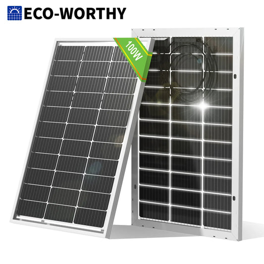 ECO－WORTHY 100W Bifacial Mono Solar Panel for RVs Anywhere