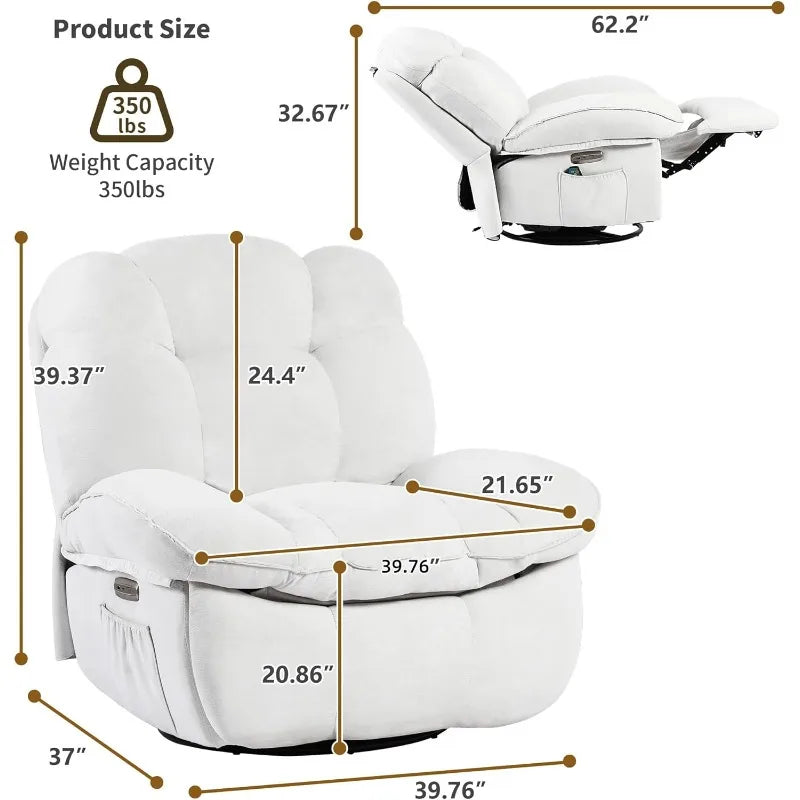Power Recliner Chair With Massage And Heat For Adults