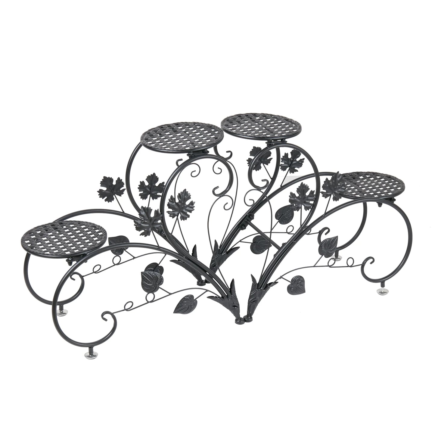 4 Tier Potted Flower Stand Indoor Outdoor Plant Holder