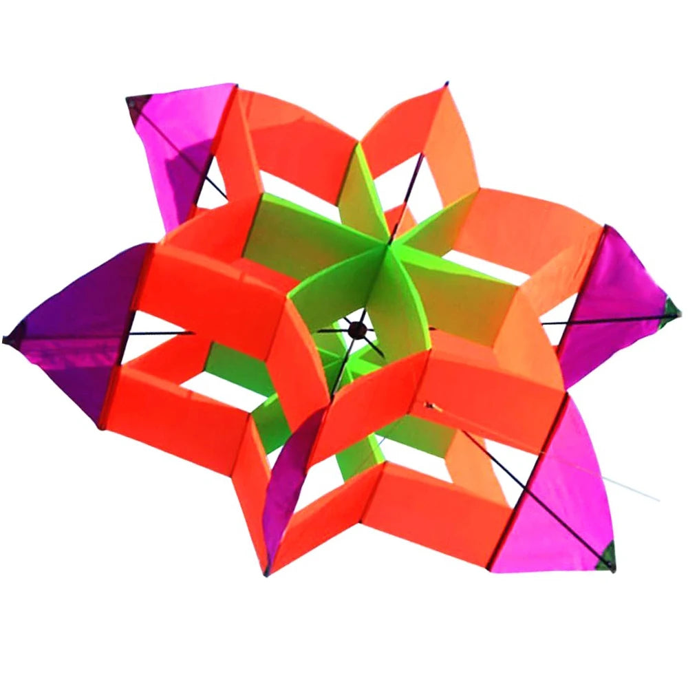 3D Flower Kite With Handle And Line For Outdoor Flying Fun