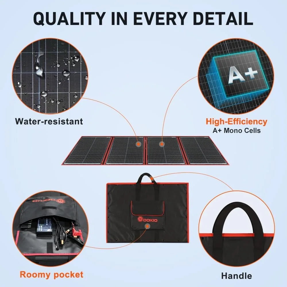 Portable 200W Foldable Solar Panel Kit With Controller And USB