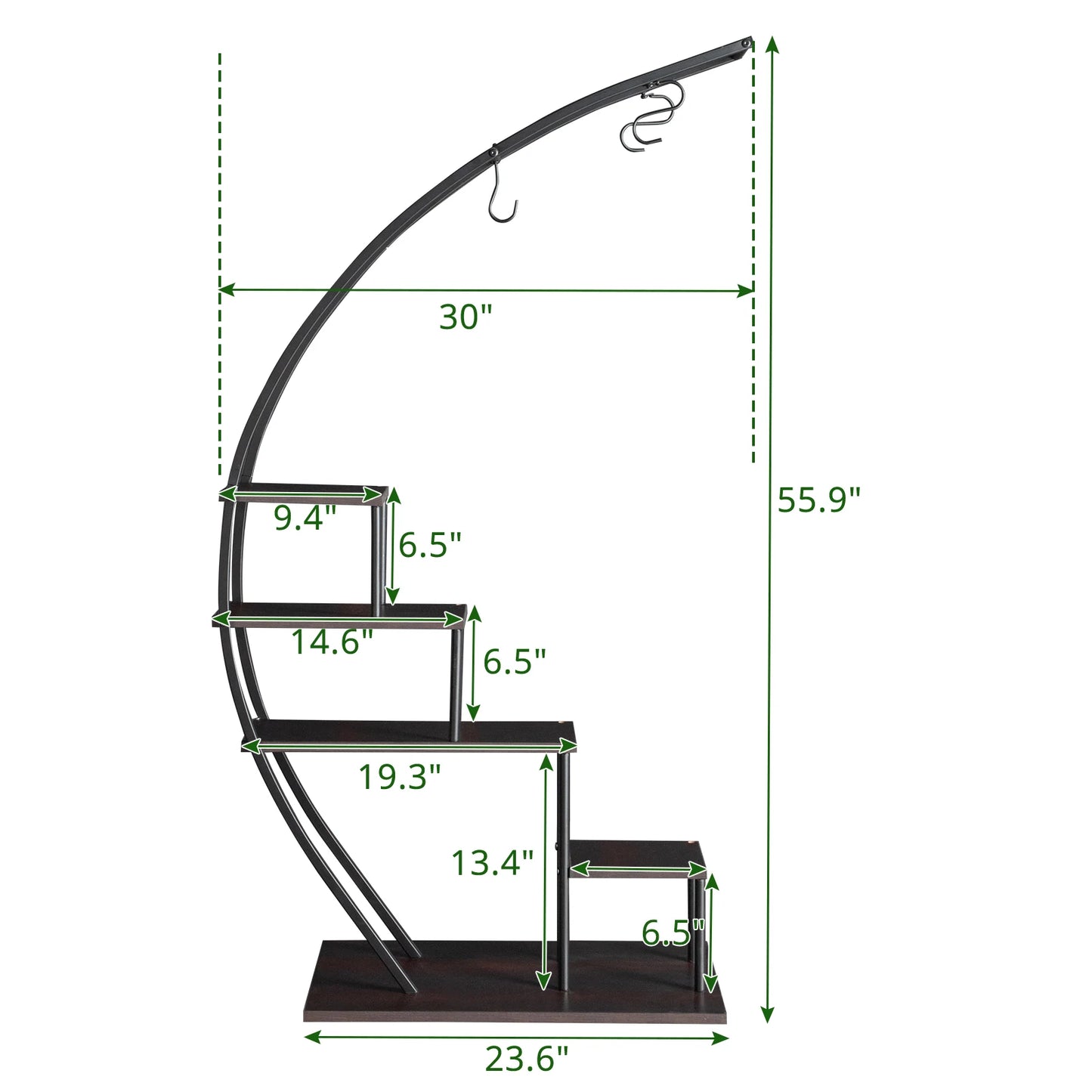 Artisasset 2pcs 5 Layer Semicircle Plant Stand for Home Decor