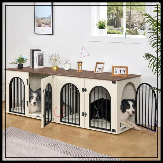 Heavy Duty Indoor Dog Kennel Furniture TV Stand End Table With Divider