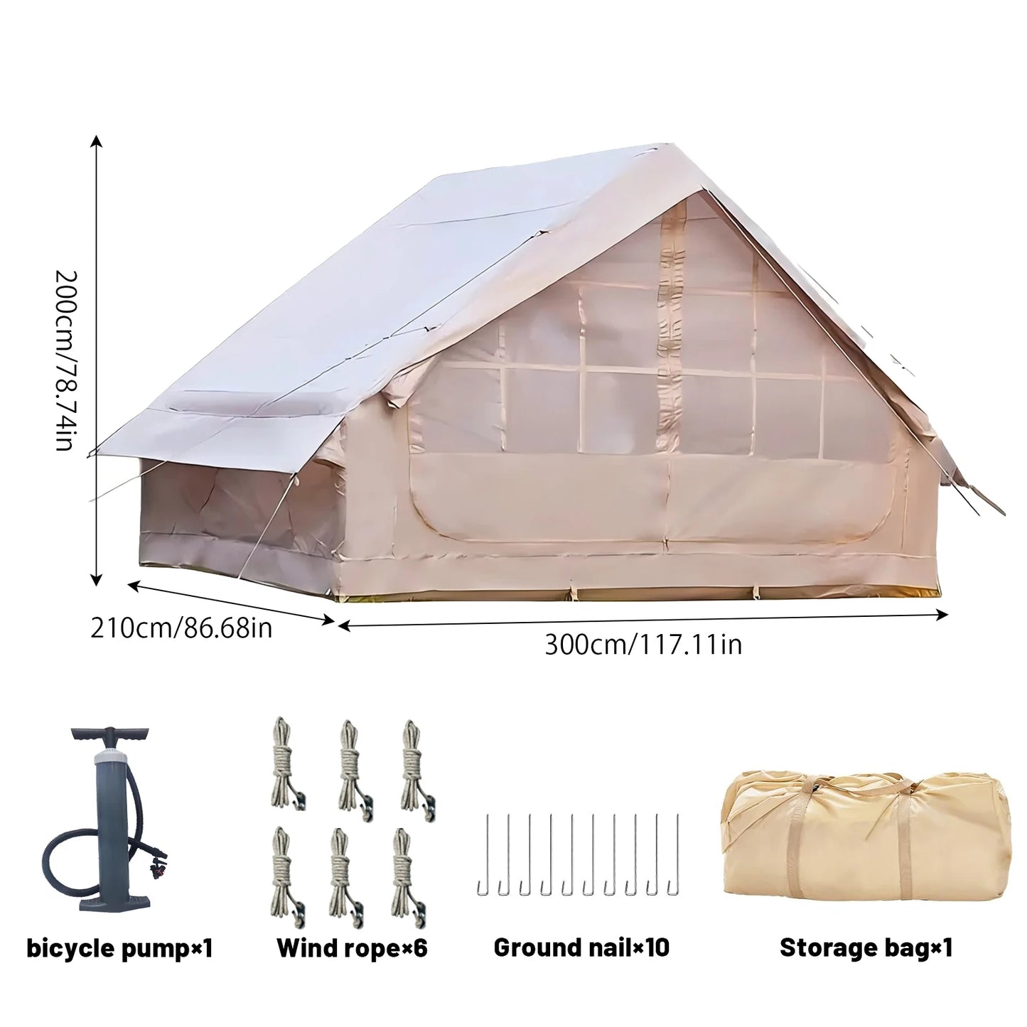 Pakicetus Inflatable Tent With Skylight Quick Setup Pump