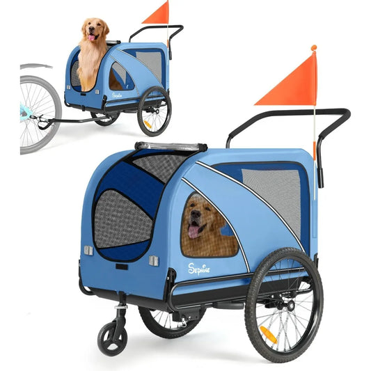 Dog Bike Trailer and Stroller for Pets Up to 88 Pounds