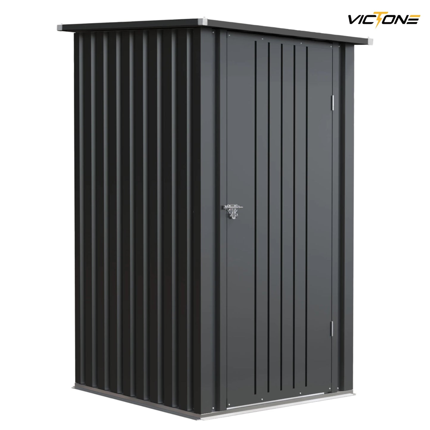 Victone 3x3 Compact Outdoor Storage Shed in Black