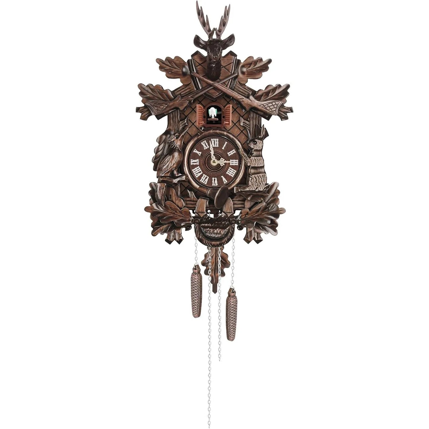 Wooden Cuckoo Clock With Pendulum Wall Clock Retro House