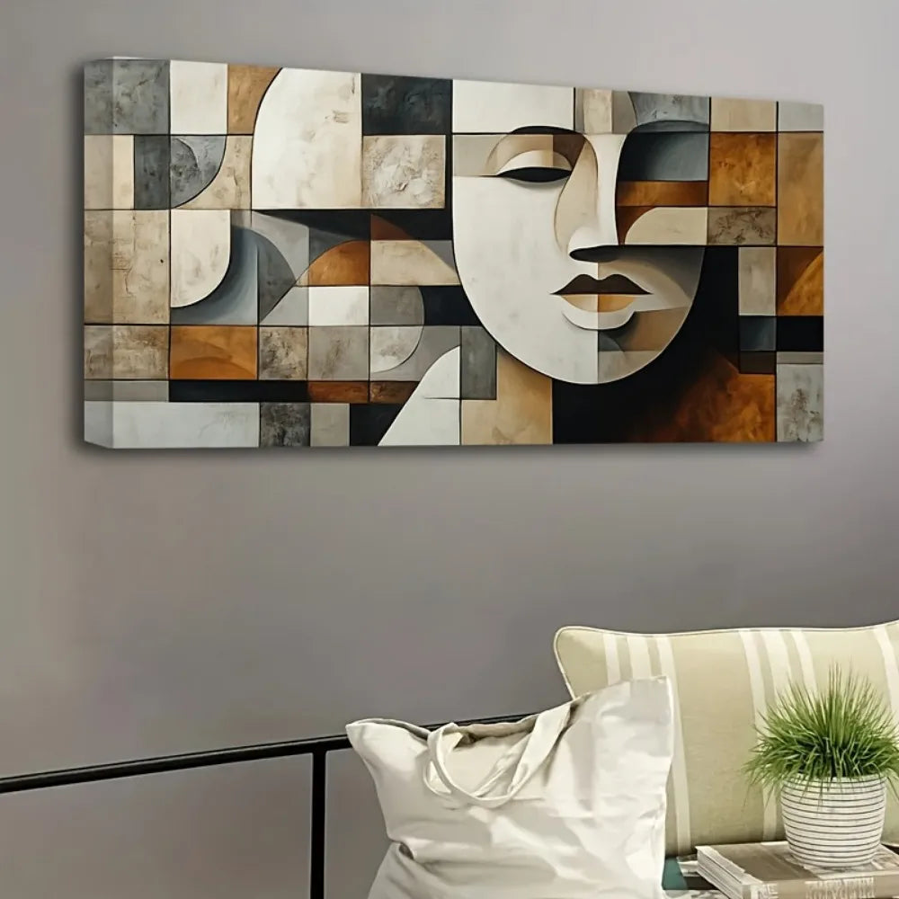 Hand Painted Oil Paintings In Abstract Geometric Shapes Wall Art