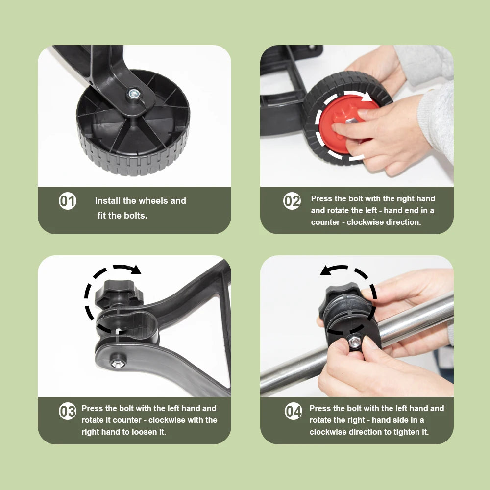 Universal Adjustable Lawn Mower Support Wheel Attachment