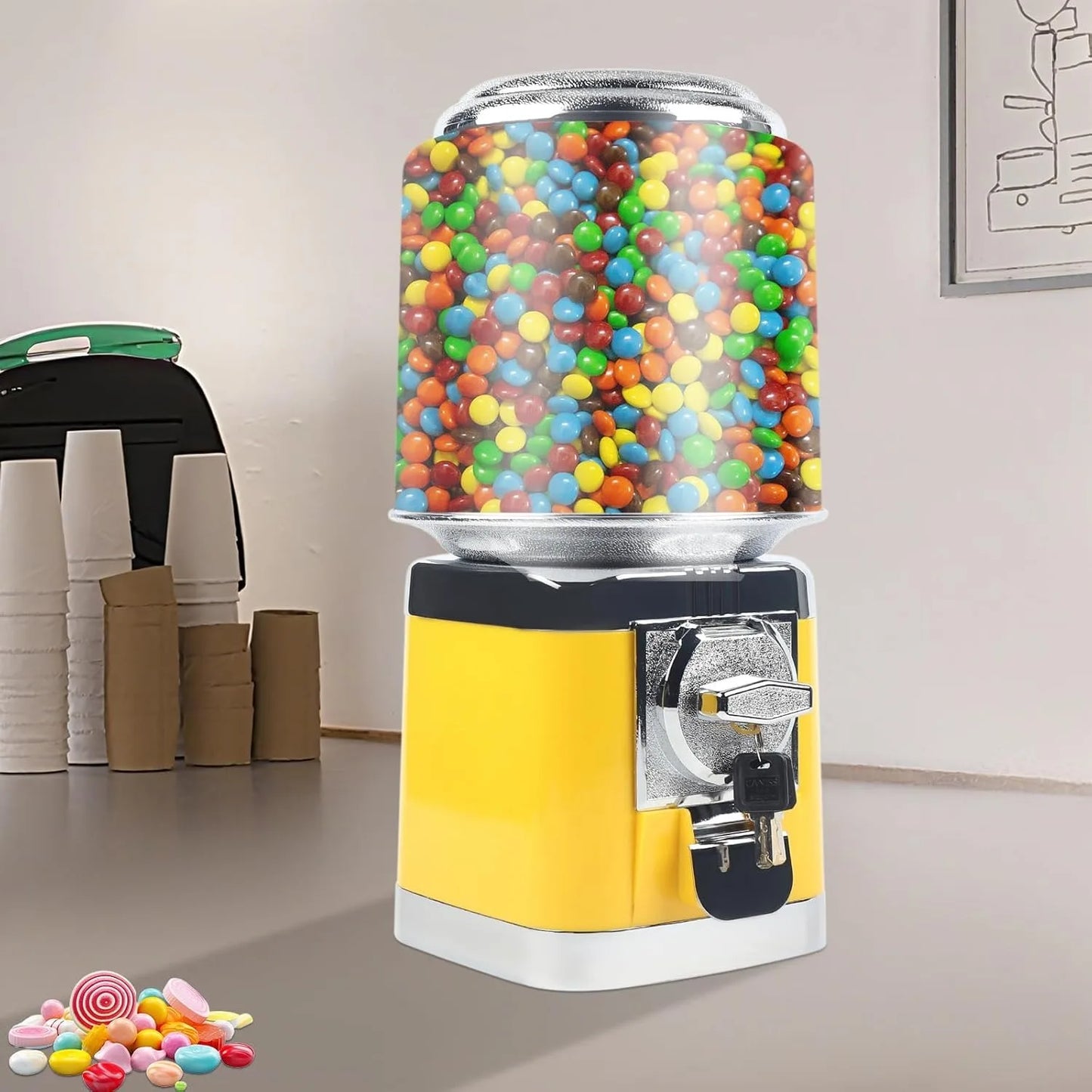 Candy Gumball Vending Machine Automatic Dispenser For Gaming Stores