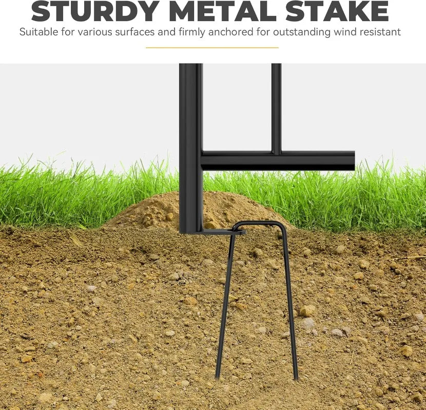 81" H Garden Arch and Arbor with Gate, Black Arch with Planter Boxes for Climbing Plants Outdoor, Wedding Ceremony Archway