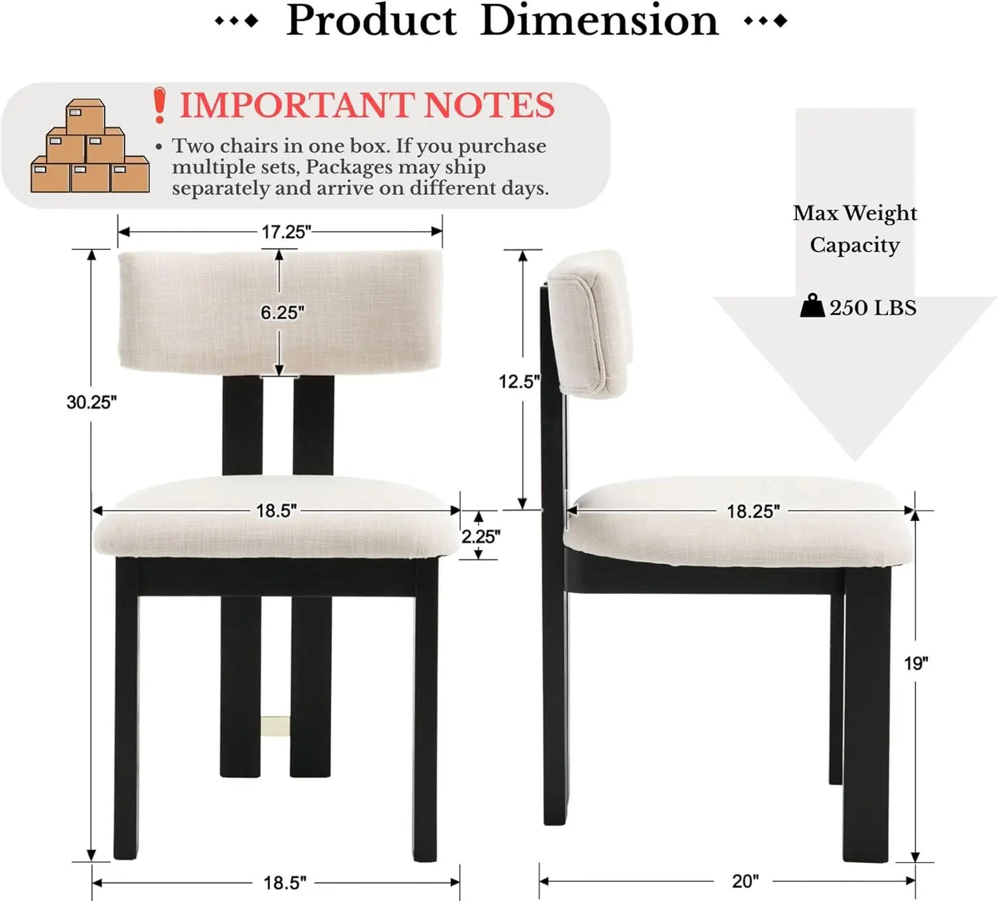 High-Concerned Linen Dining Chairs Set of 6 Modern Farmhouse