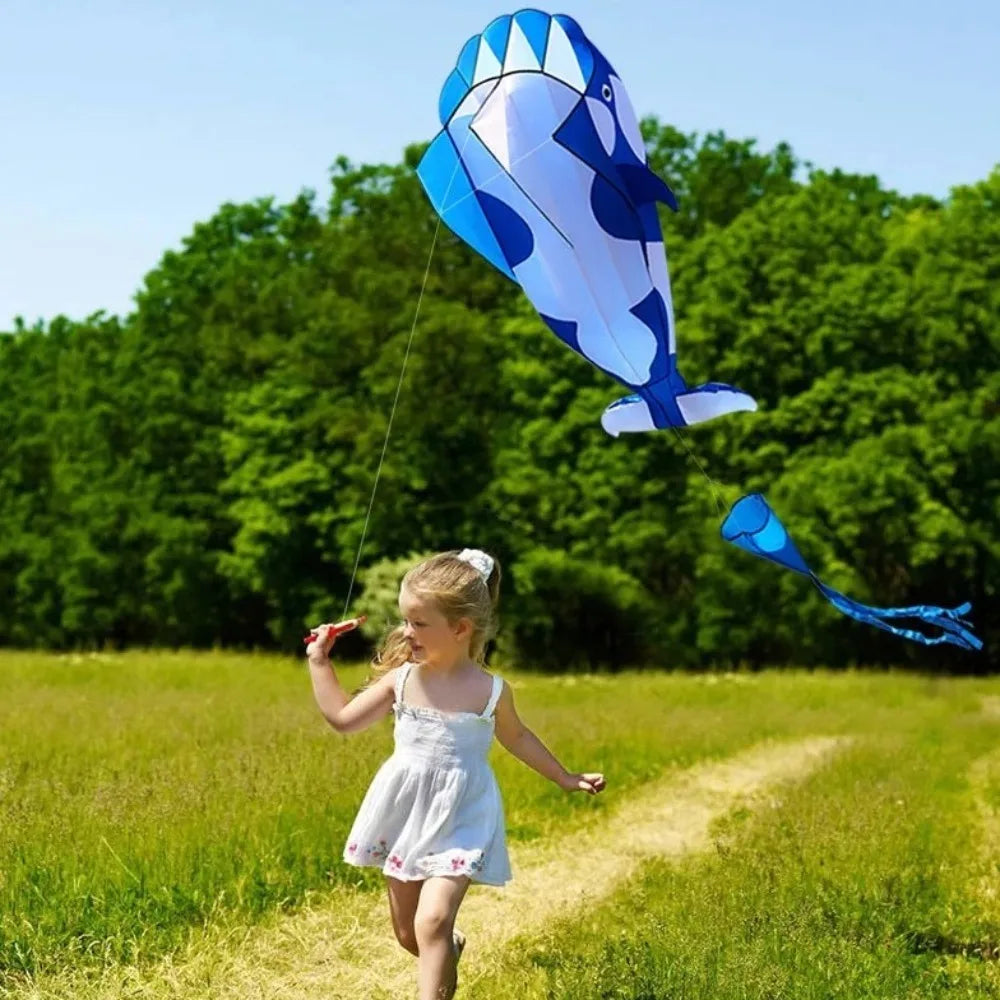 Whale Dolphin Single Line Kite With Long Tail For Outdoor Flying