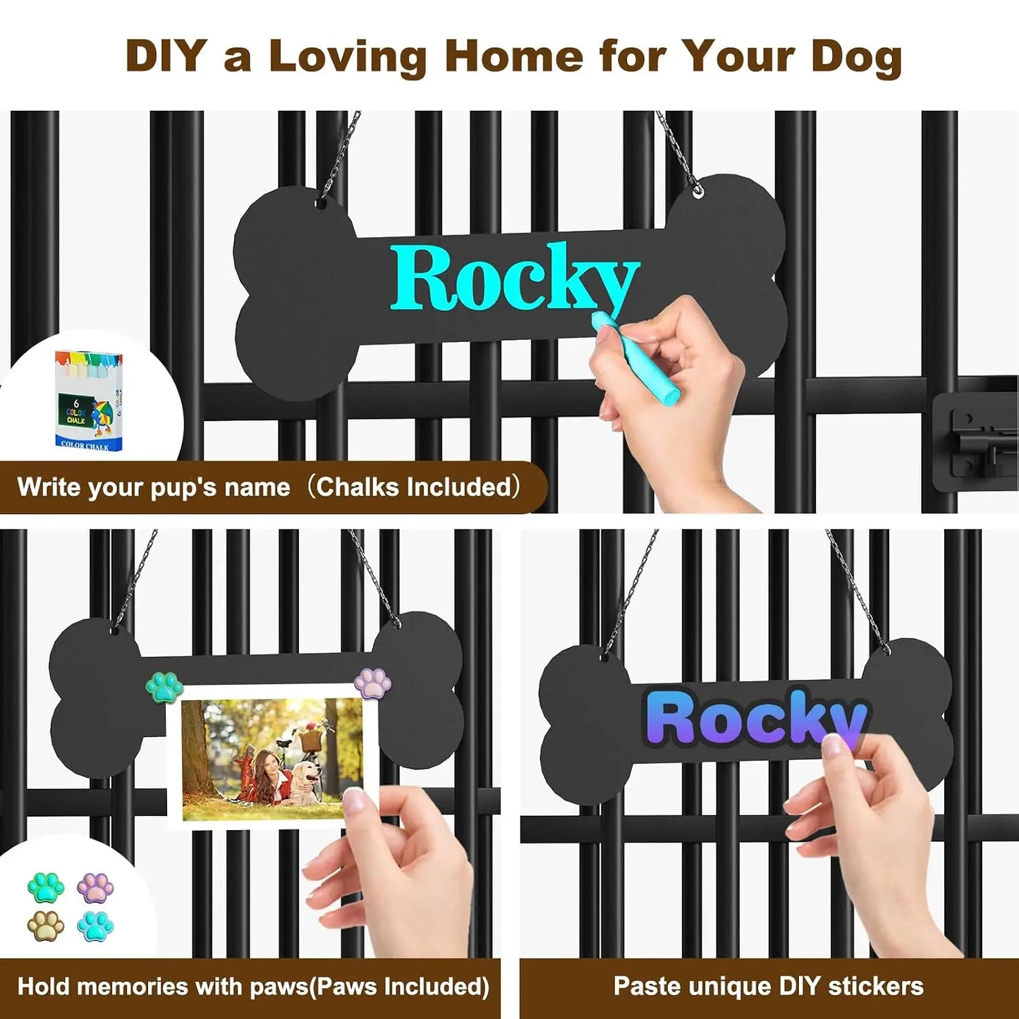 Foldable Wooden Dog Crate Furniture Indoor Kennel Durable