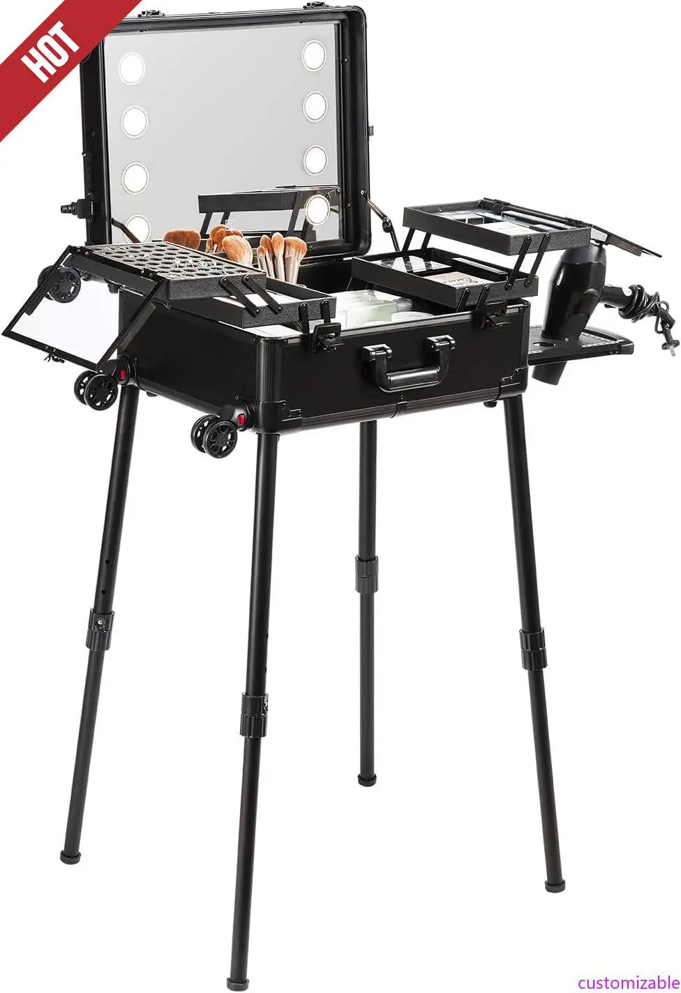 NEW Makeup Train Case Professional Makeup Storage Organizer Box Make Up Carrier for Women and Girls