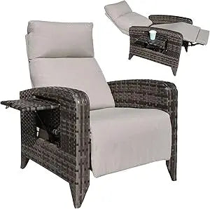 Upgraded Outdoor Recliner Chair with Adjustable Footrest