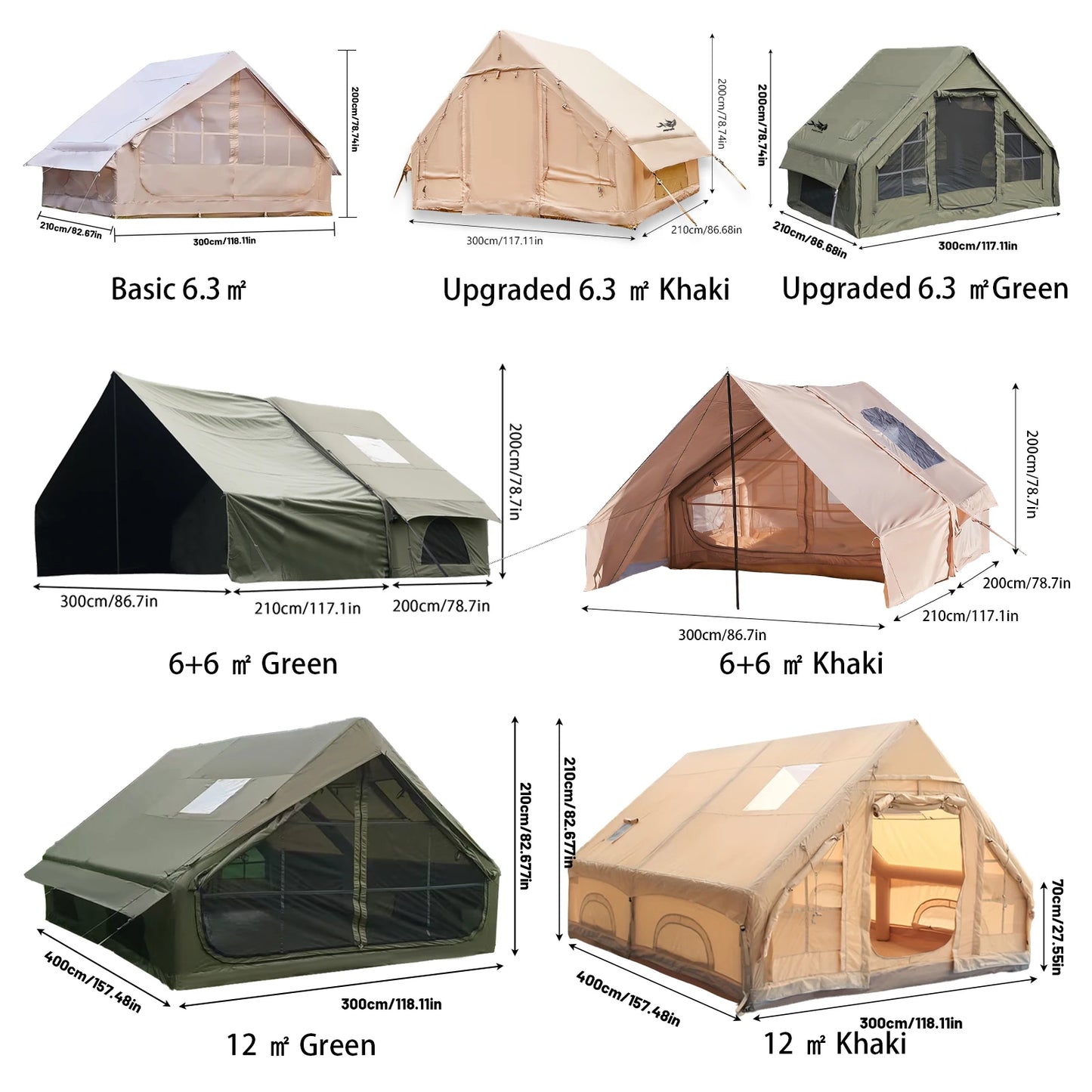 Pakicetus Inflatable Camping Tent With Skylight And Quick Air Flow