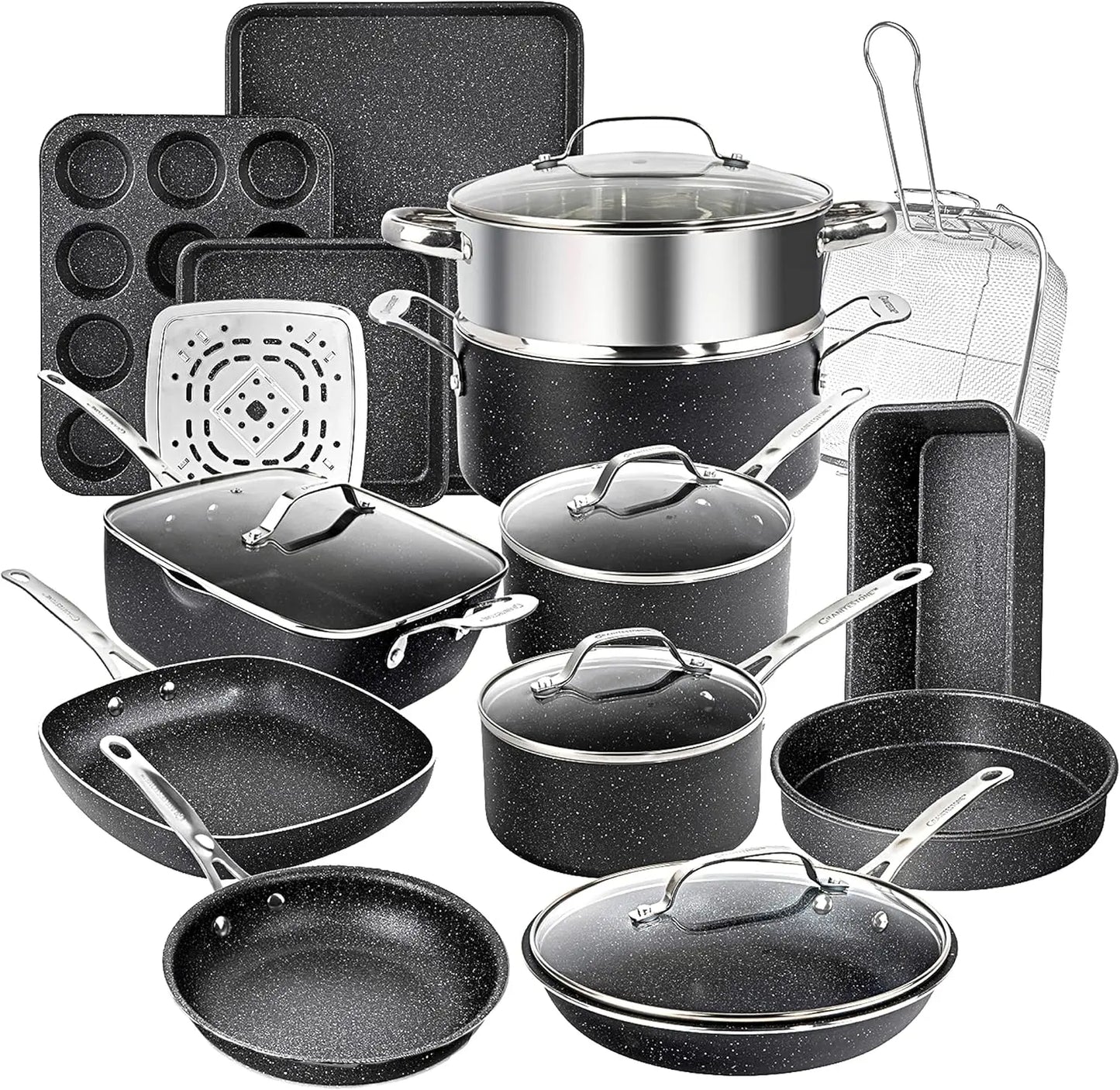 XMSJ True 20 Piece Pots And Pans Set Nonstick Cookware