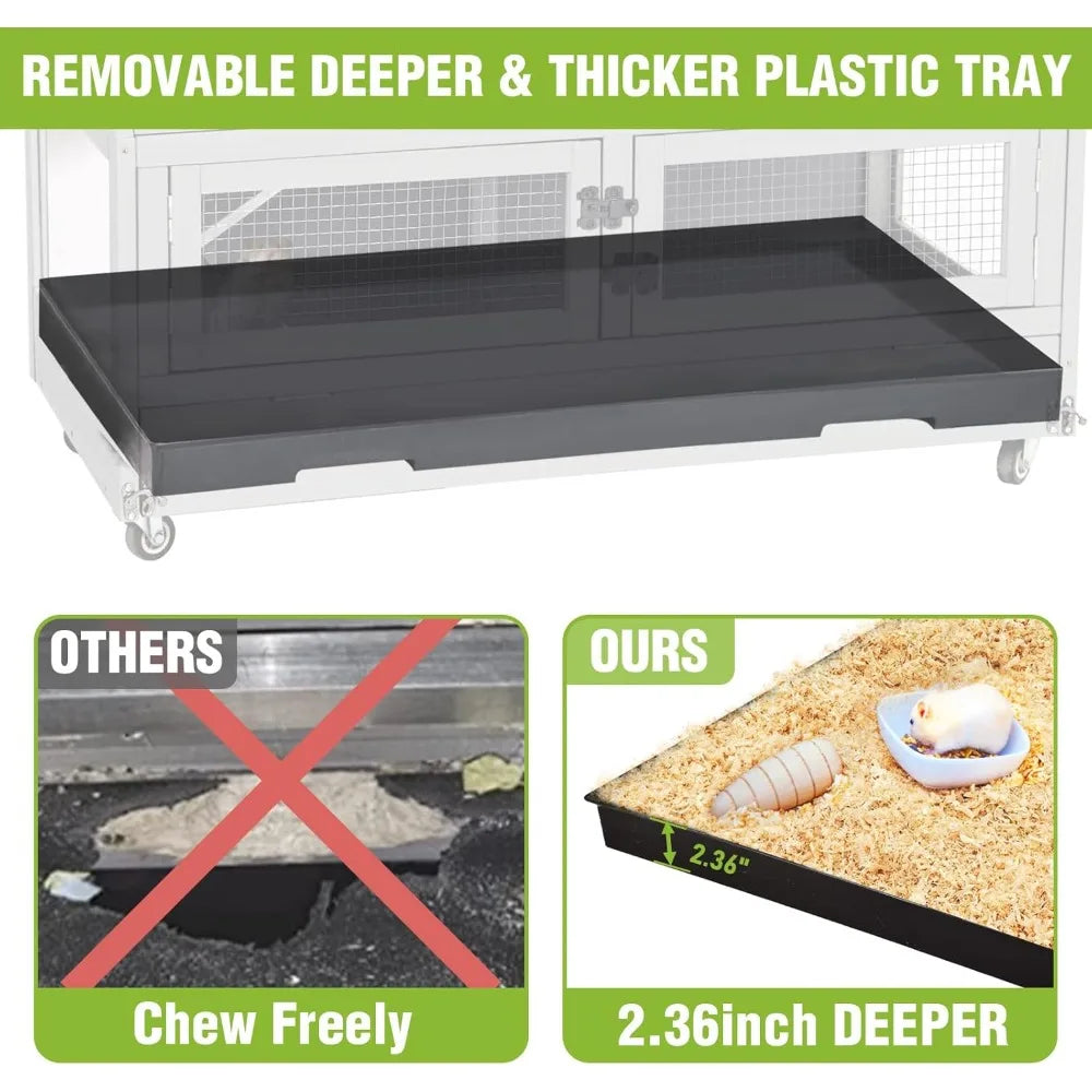 Two Story Guinea Pig Cage With Anti Chewing Toy And Hideout