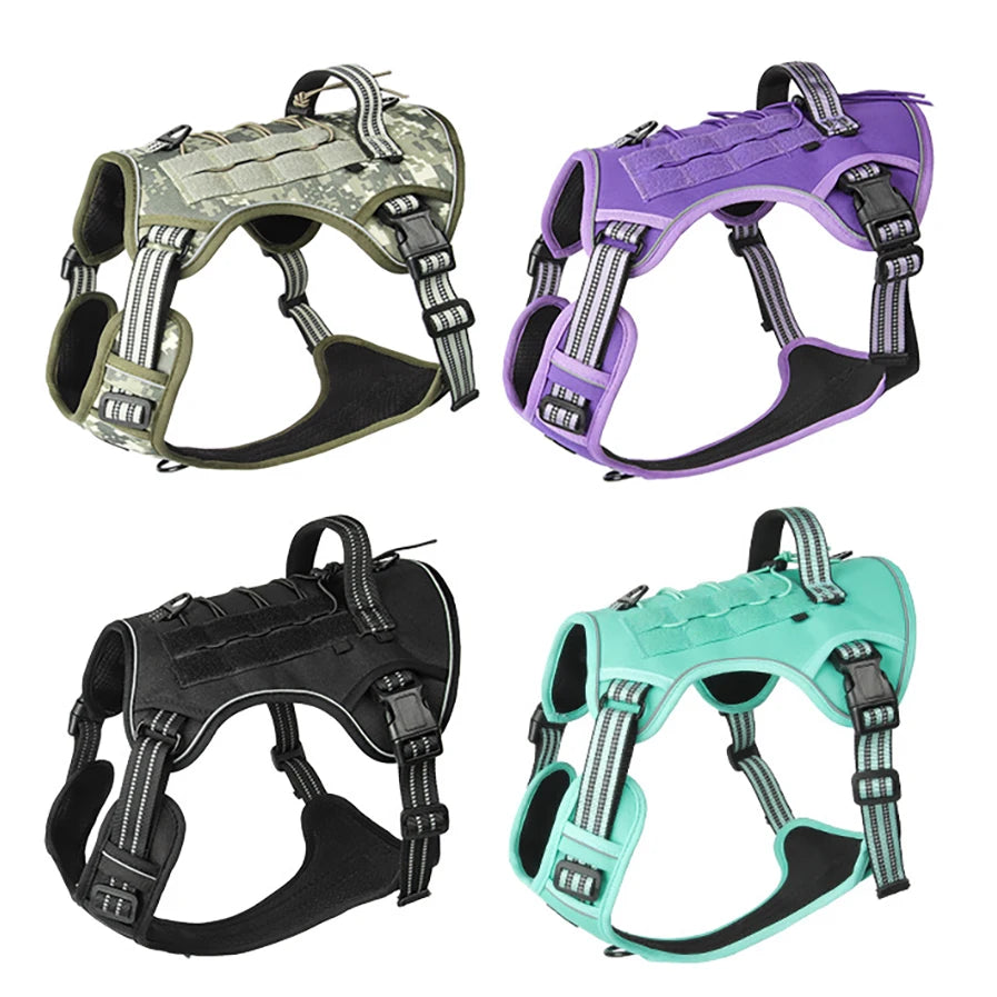Reflective Tactical Dog Harness Adjustable No Pull Vest