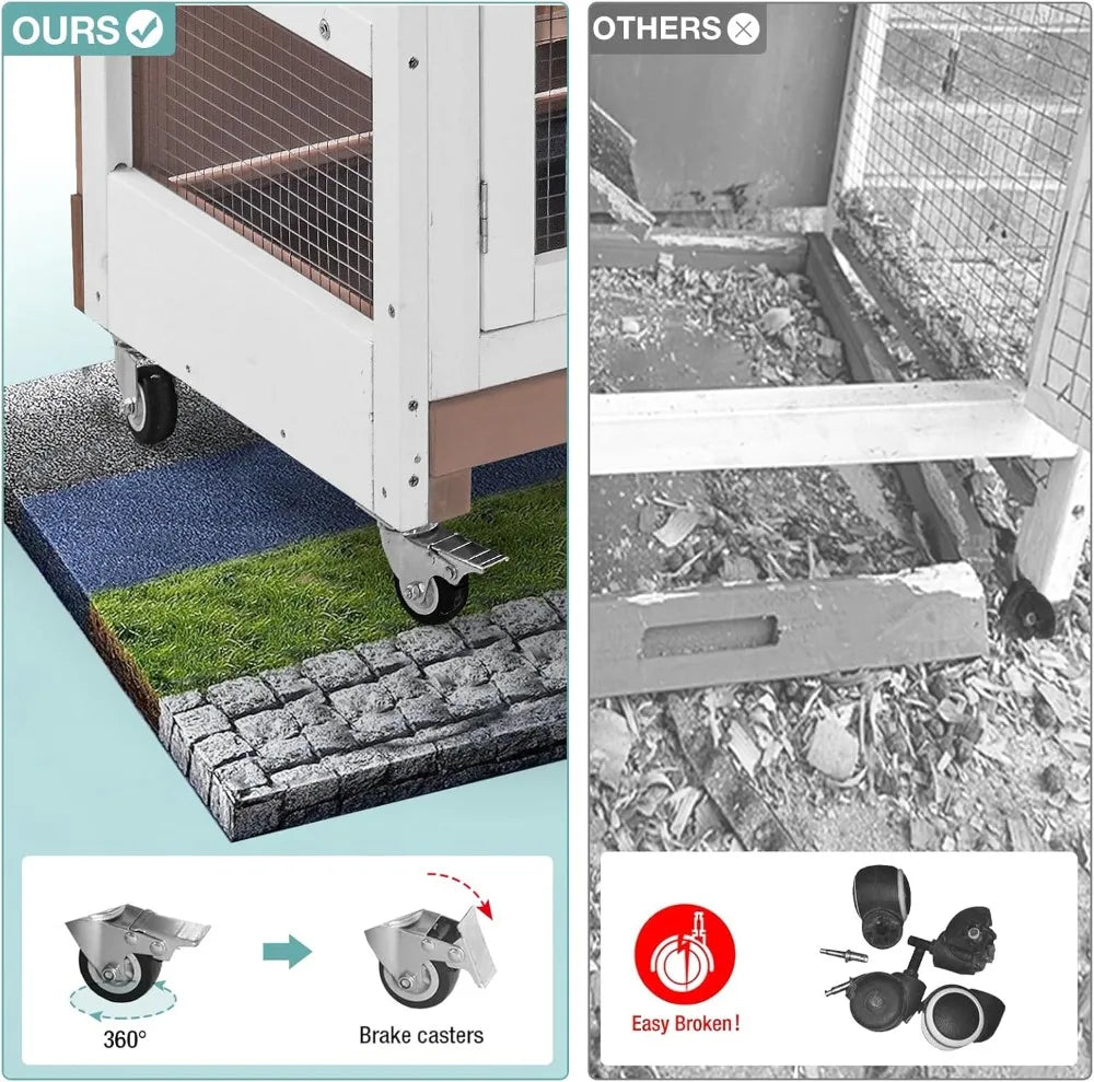 Wooden Indoor Rabbit Hutch With Ramp For Small Animals